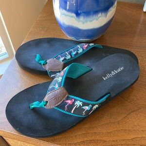 Kelly & Katie Black Sandals with Colorful straps